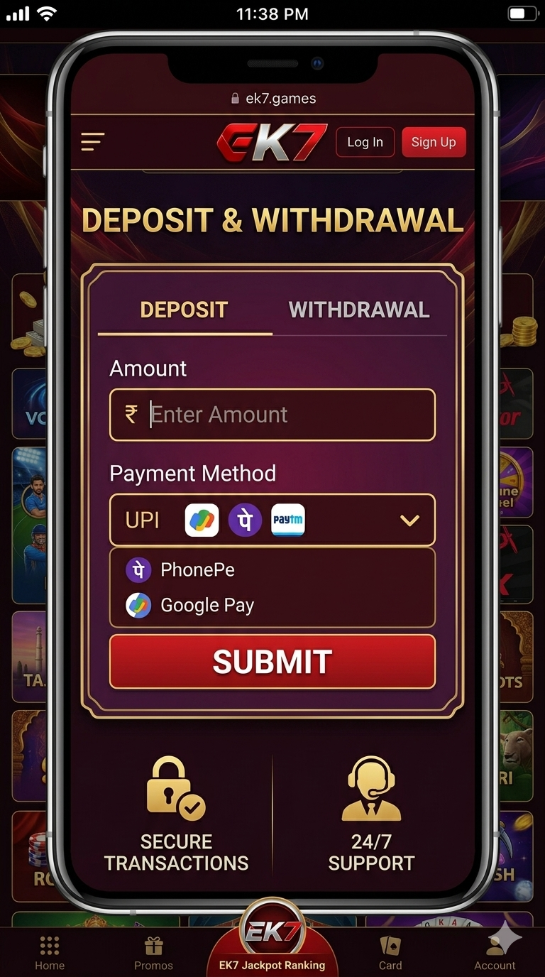 ek7 Game withdraw